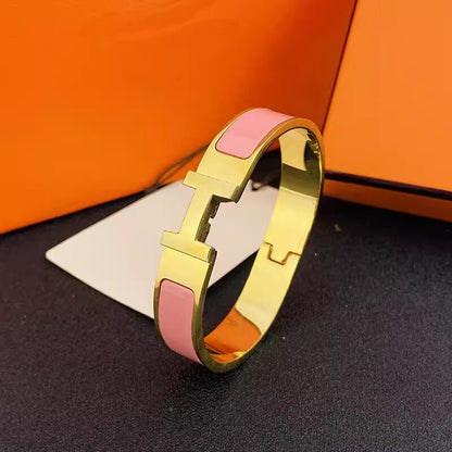 Enamel Letter Bracelet Stainless Steel Clasp Couple jewelry