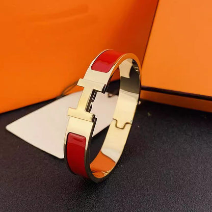 Enamel Letter Bracelet Stainless Steel Clasp Couple jewelry