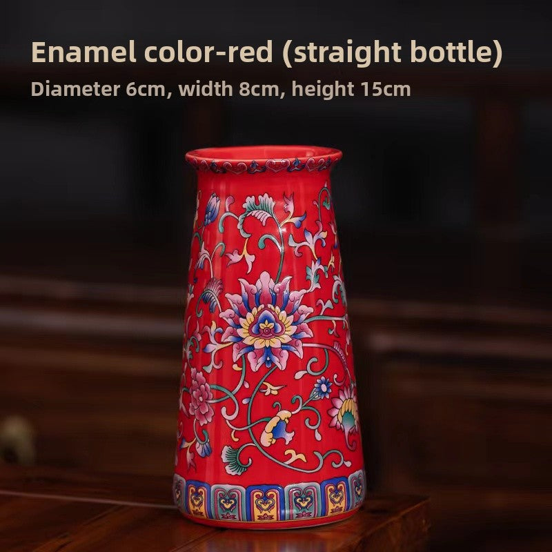 Enamel-painted vase