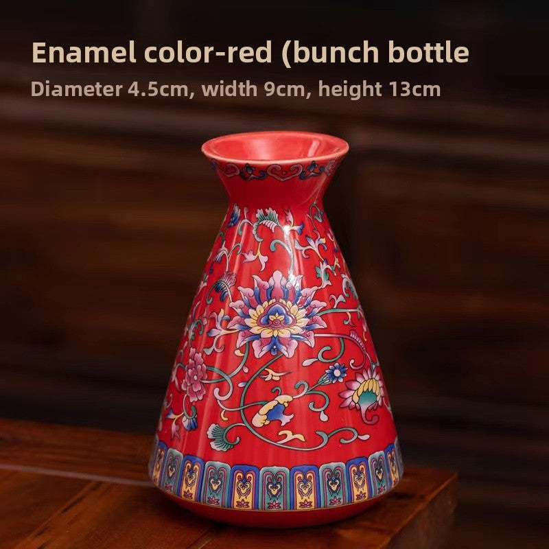 Enamel-painted vase