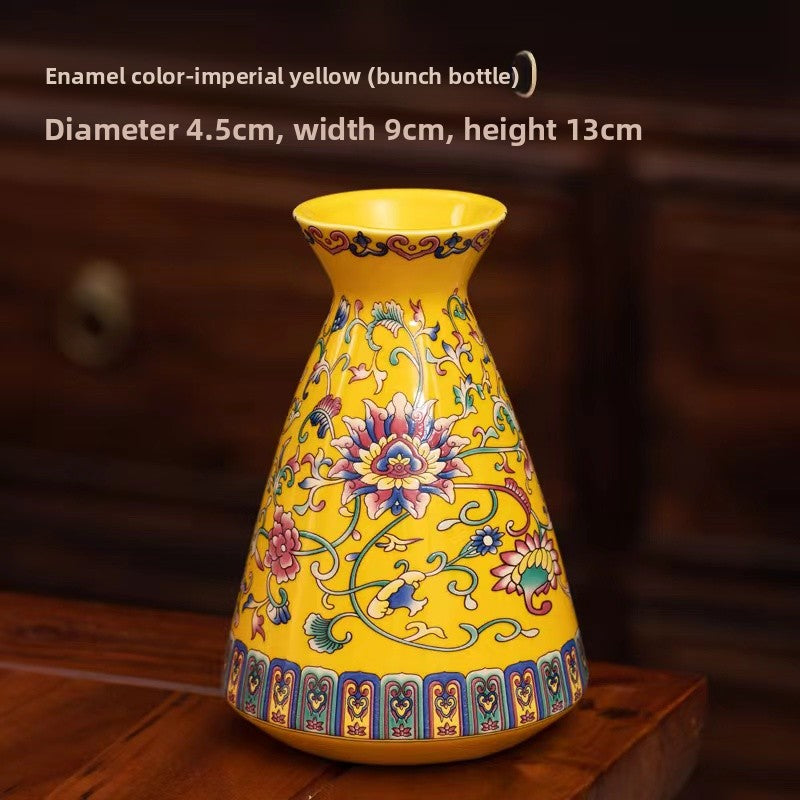 Enamel-painted vase