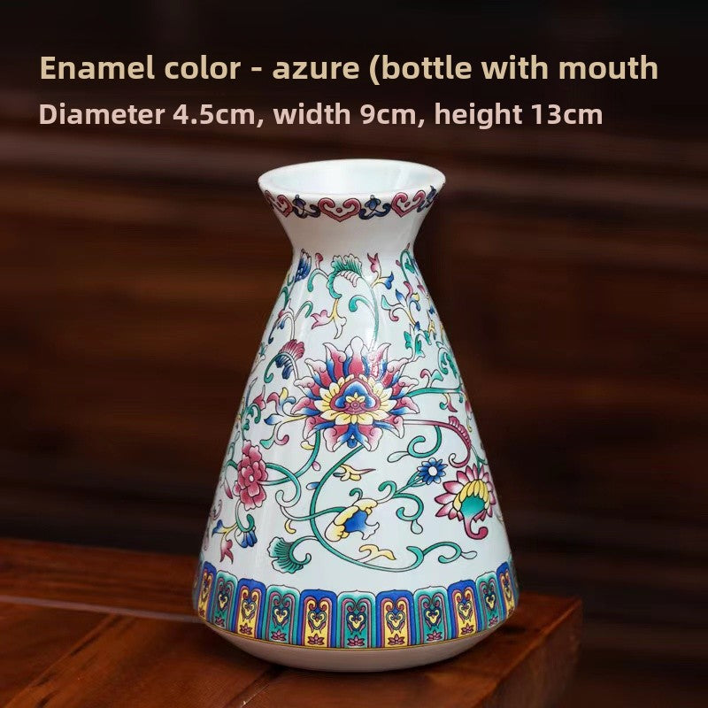Enamel-painted vase