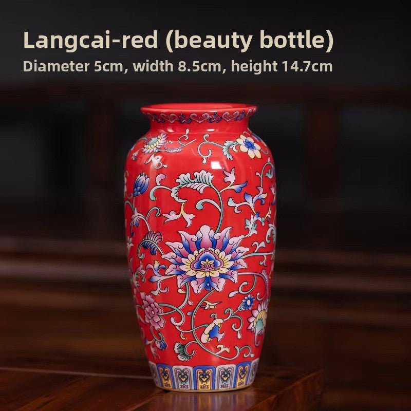 Enamel-painted vase