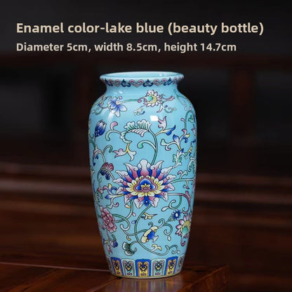 Enamel-painted vase
