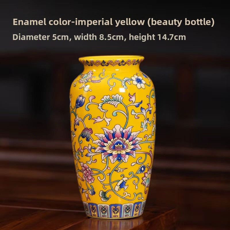 Enamel-painted vase