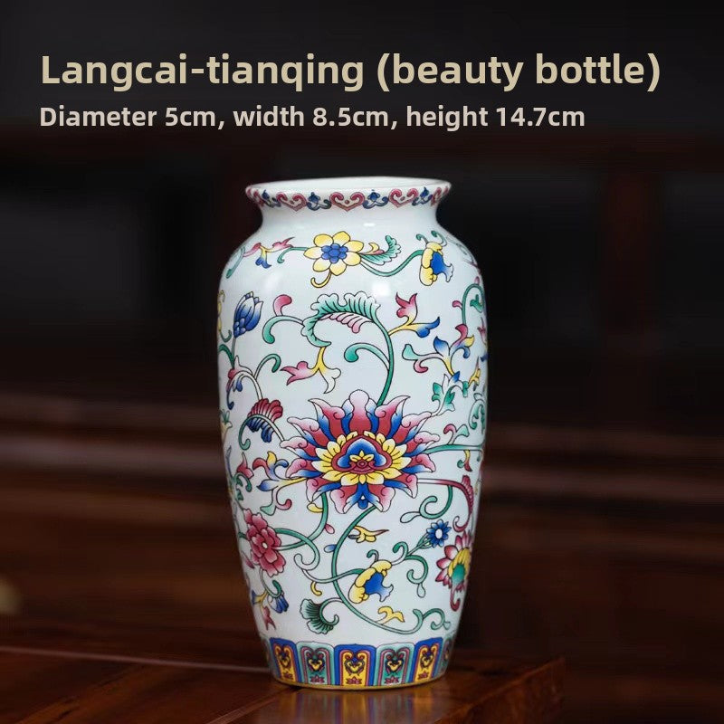 Enamel-painted vase