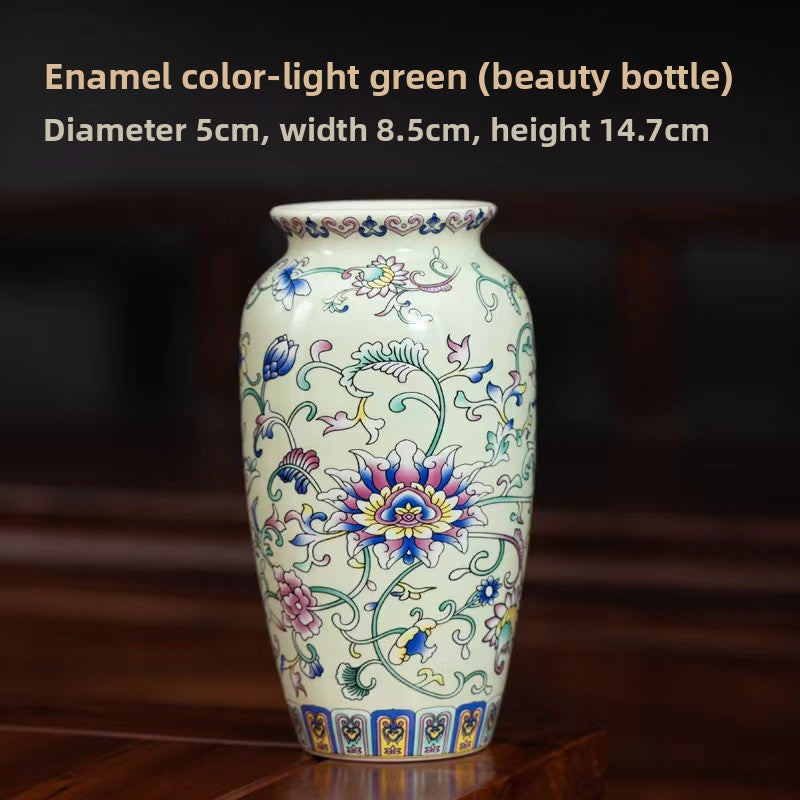 Enamel-painted vase