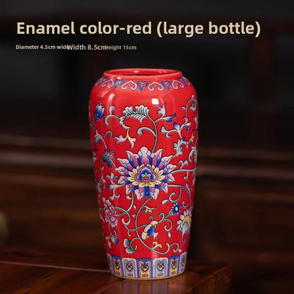 Enamel-painted vase