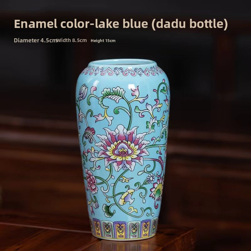 Enamel-painted vase