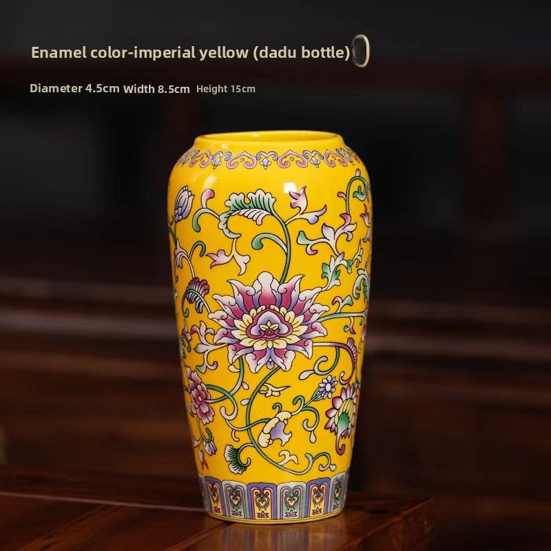 Enamel-painted vase