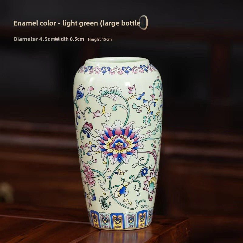 Enamel-painted vase