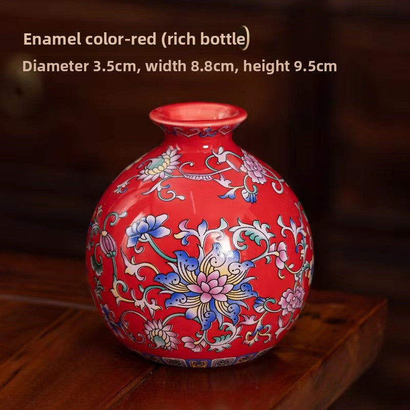 Enamel-painted vase