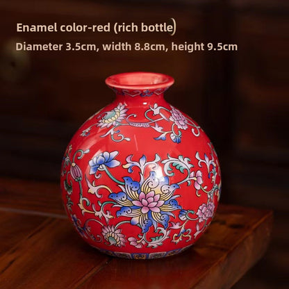 Enamel-painted vase