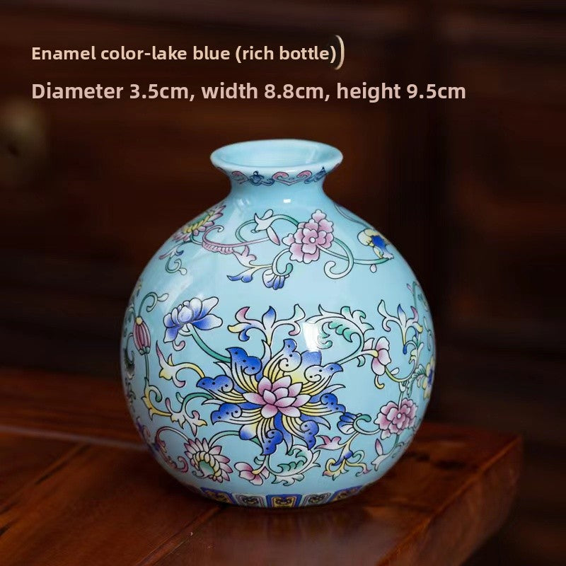 Enamel-painted vase