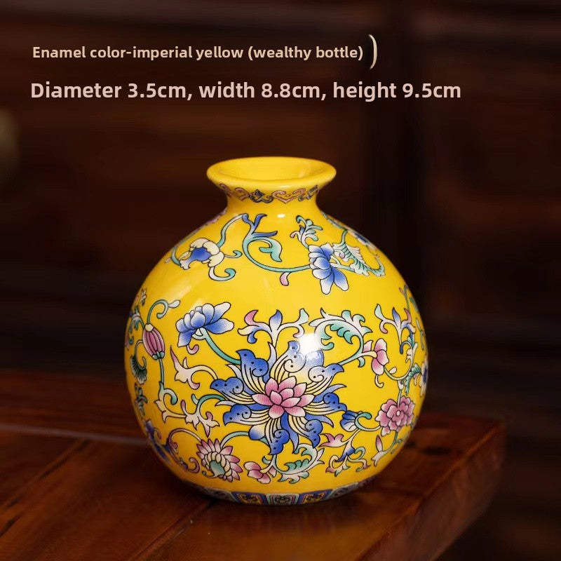 Enamel-painted vase