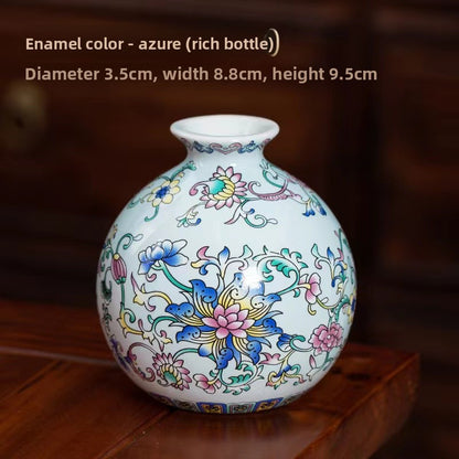 Enamel-painted vase