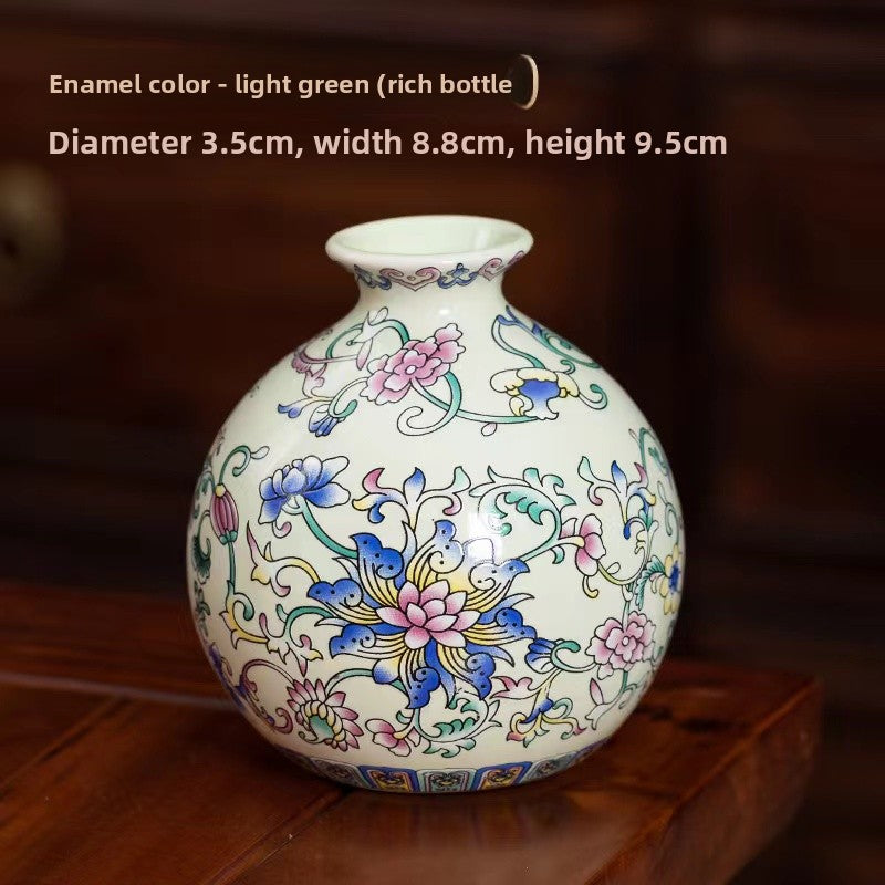 Enamel-painted vase