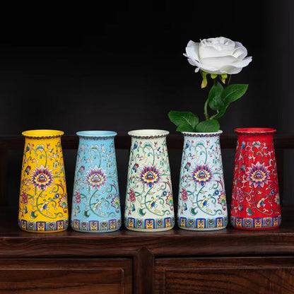 Enamel-painted vase