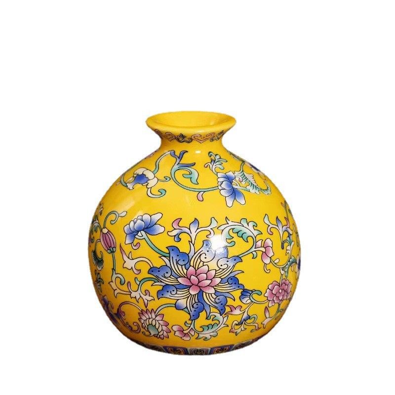 Enamel-painted vase