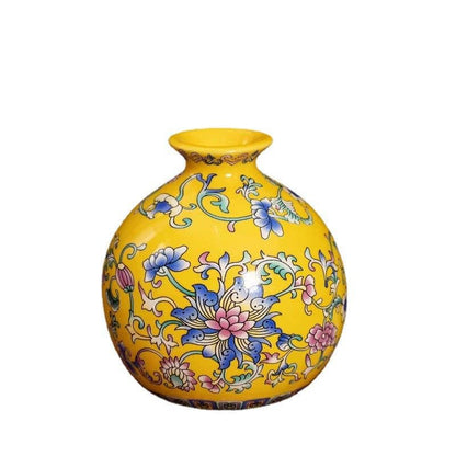Enamel-painted vase