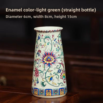 Enamel-painted vase