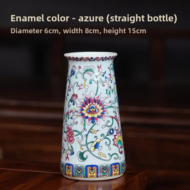 Enamel-painted vase