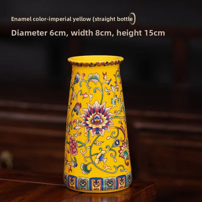 Enamel-painted vase
