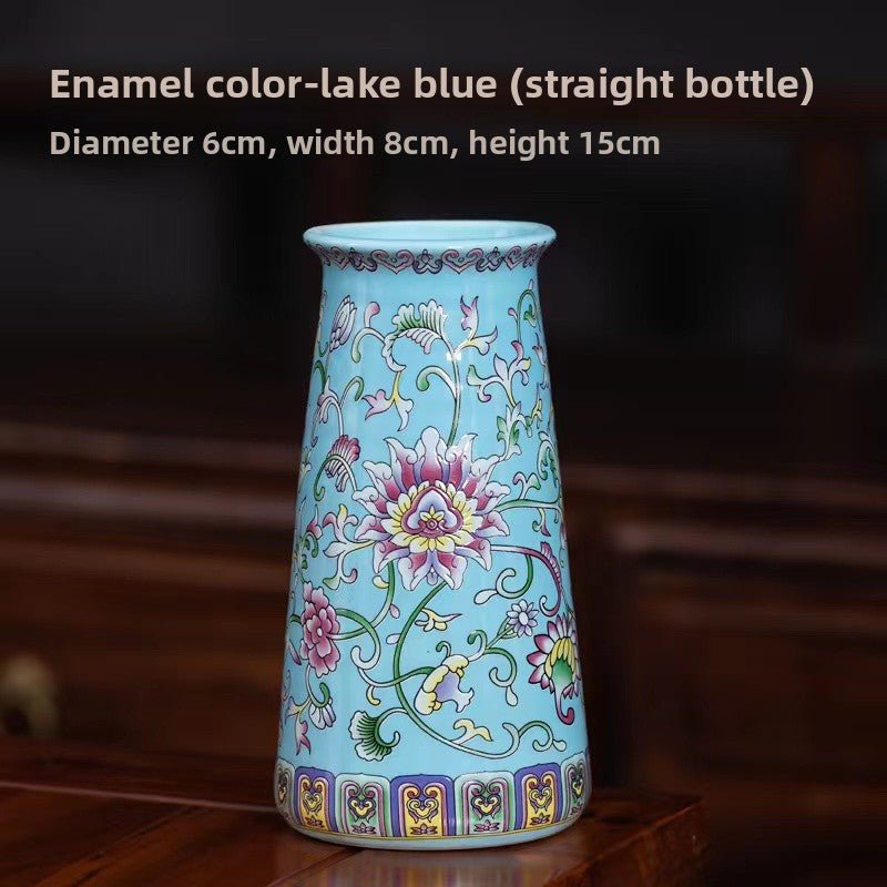 Enamel-painted vase