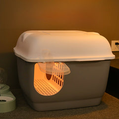 Long Corridor cat litter box gray