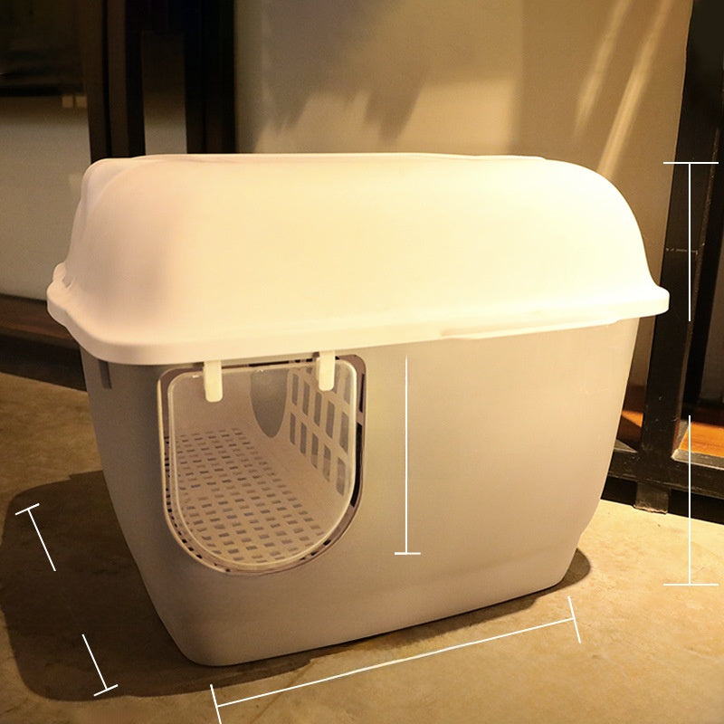Enclosed Cat Litter Box with Long Corridor