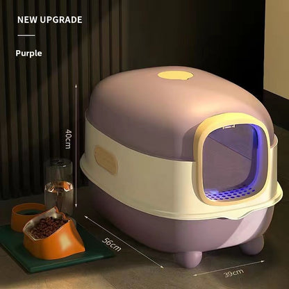 Enclosed Cat Litter Box with Odor Control
