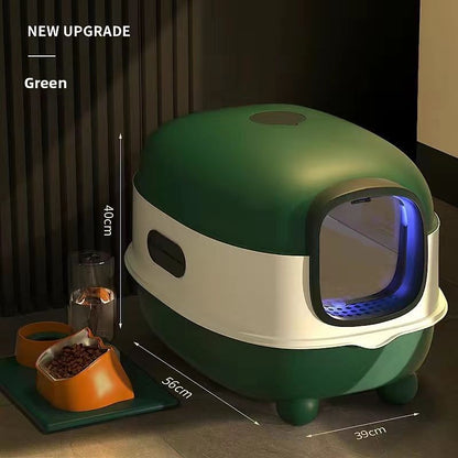 Enclosed Cat Litter Box with Sterilization