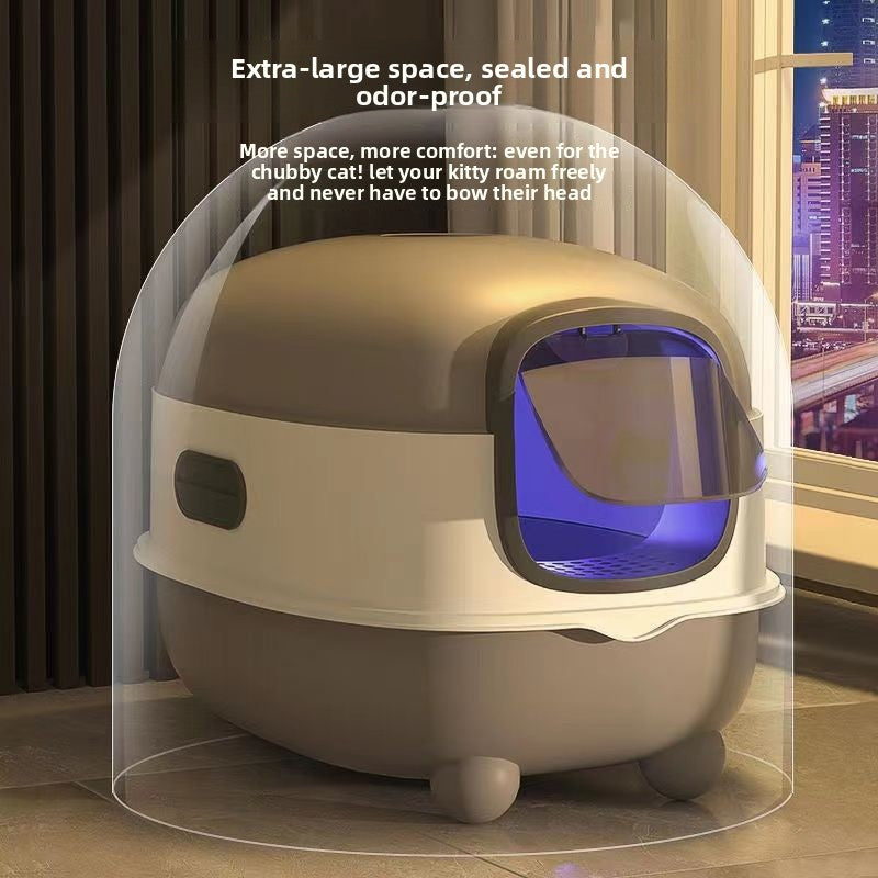 Enclosed Cat Litter Box with Sterilization