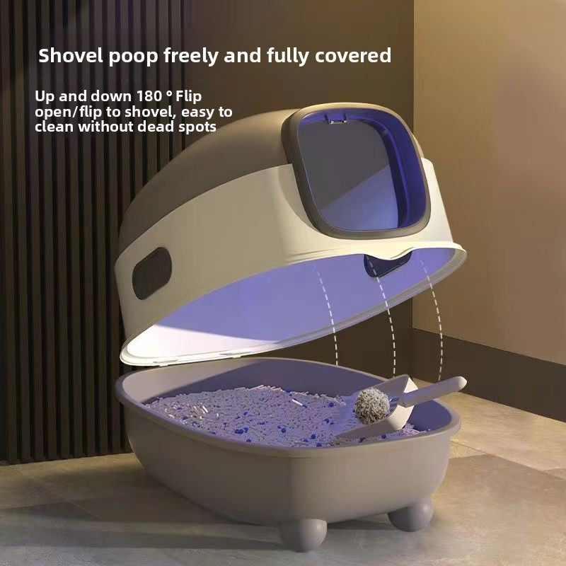 Enclosed Cat Litter Box with Sterilization