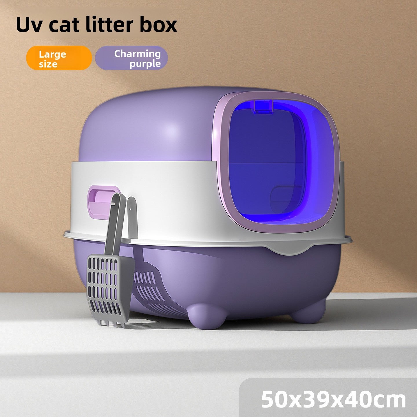 Enclosed Cat Litter Box with UV Sterilization and Odor Control