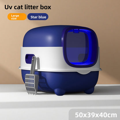 Enclosed Cat Litter Box with UV Sterilization and Odor Control