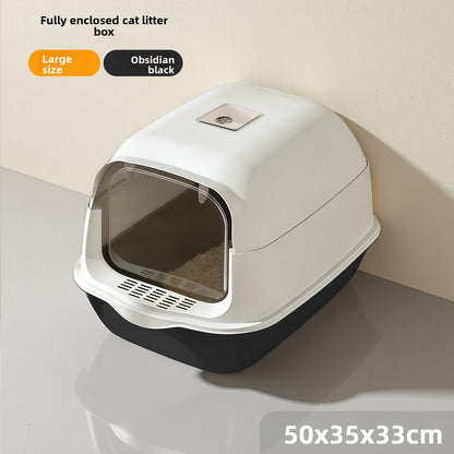 Enclosed Cat Litter Box with UV Sterilization and Odor Control