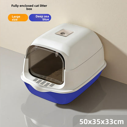 Enclosed Cat Litter Box with UV Sterilization and Odor Control