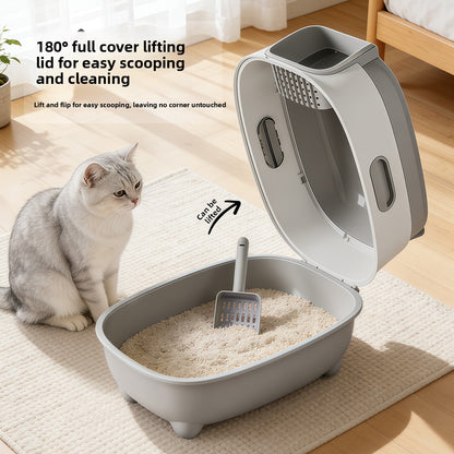 Enclosed Cat Litter Box with UV Sterilization and Odor Control