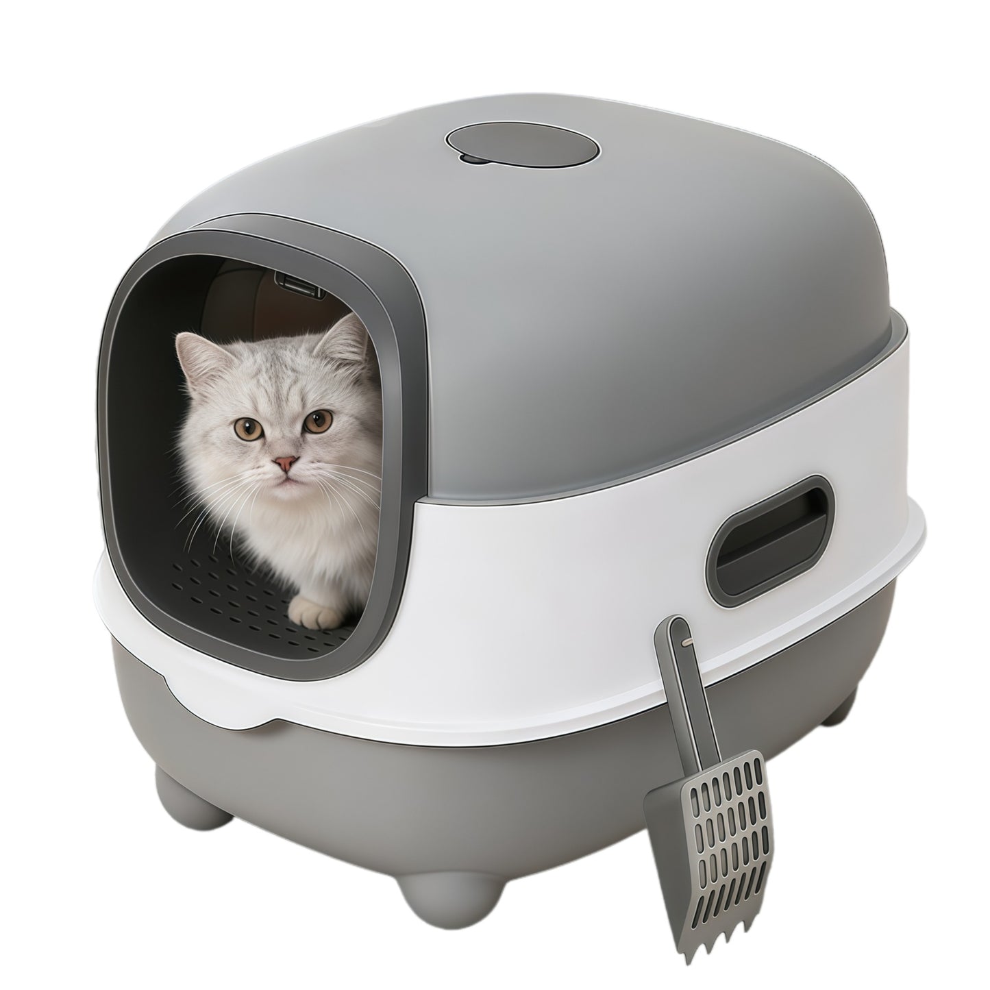 Enclosed Cat Litter Box with UV Sterilization and Odor Control