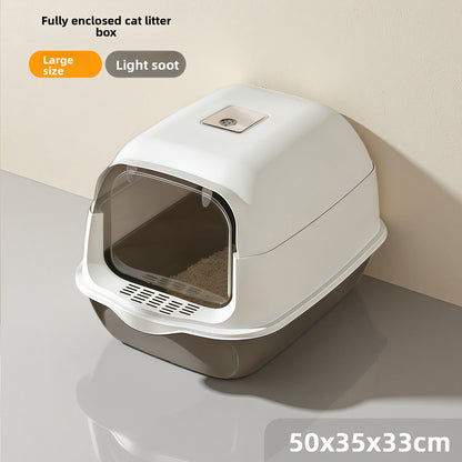 Enclosed Cat Litter Box with UV Sterilization and Odor Control
