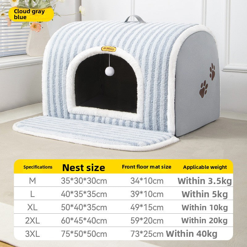 Enclosed Pet Bed Removable Washable
