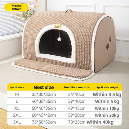 Enclosed Pet Bed Removable Washable