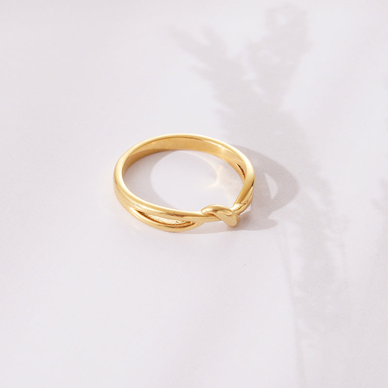 Endless Twist Titanium Steel Plated Ring