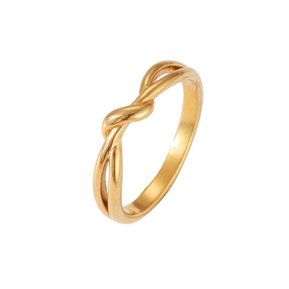Endless Twist Titanium Steel Plated Ring