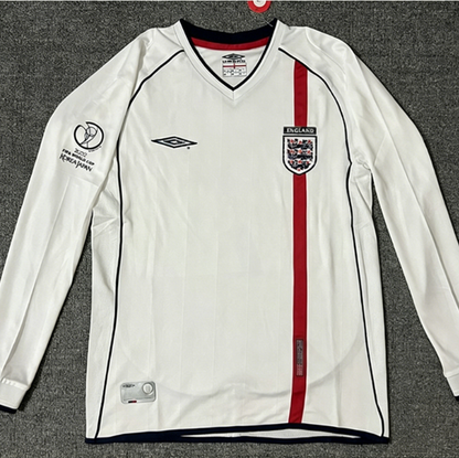 England Retro Football Jersey Long Sleeve