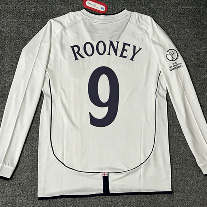 England Retro Football Jersey Long Sleeve