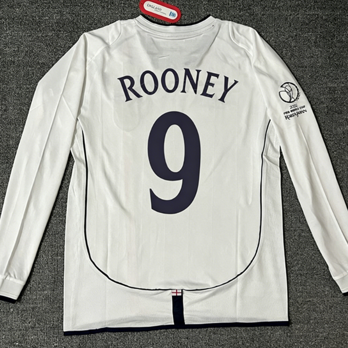 England Retro Football Jersey Long Sleeve