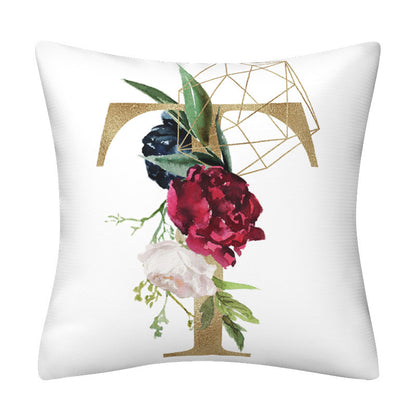 English alphabet floral pillowcase