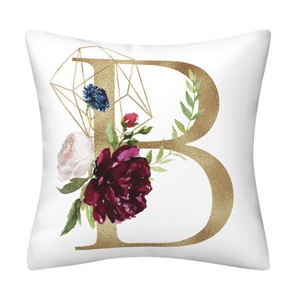 English alphabet floral pillowcase